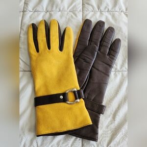 Cole Haan two tone leather gloves